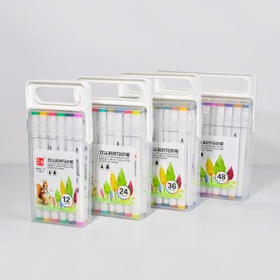 China Wholesale Price Daily Stationery New Products Multicolor Double Tip Marker Pens Set for sale