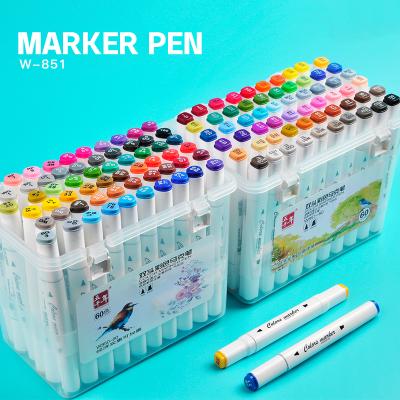 China Wuqiannian Factory Wholesale Marker Colored Plastic Permanent Marker Pens for sale