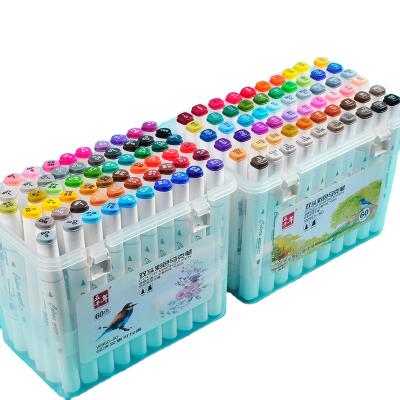 China Marker Wuqiannian Stationery Colored Plastic Permanent Marker Pens for sale