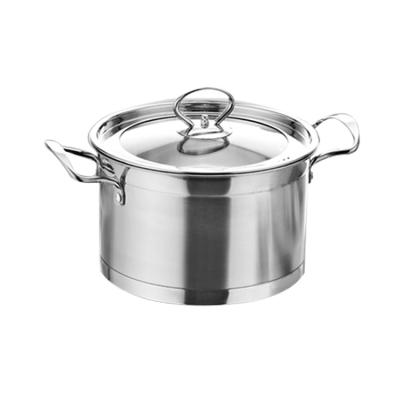 China Sustainable New Design Double Handle Large Capacity Three Piece Set 304 Stainless Steel Soup Pot for sale