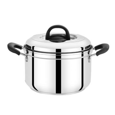 China Stocked High Quality Stocked Stainless Steel Stock Pot Soup Pot Induction Large Cooking Pot With Heat Resistant Handles for sale