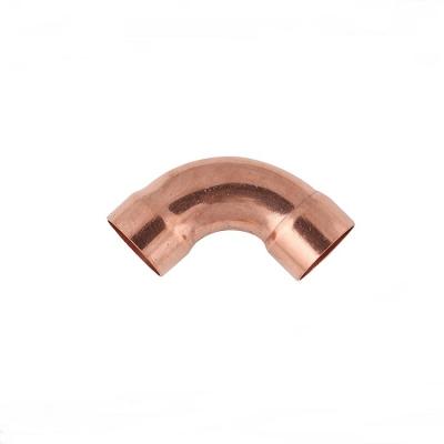 China 90 Degree Copper Elbow Equal Long HVAC Copper Pipe Fittings Weld Radius for sale