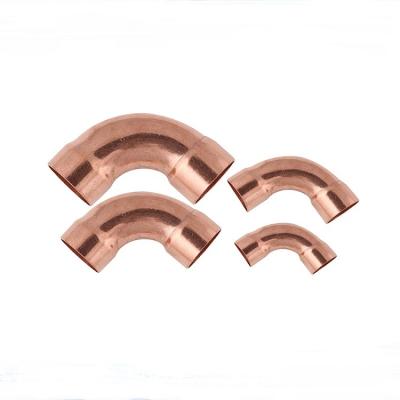 China Wholesale Retail Welding Copper Pipe Fittings 90 Degree Long Equal Radius Copper Elbow for sale