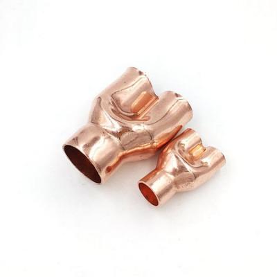 China Wholesale Retail Welding Pipe Fitting COPPER Reducing Pants Tee Three Way Equal for sale