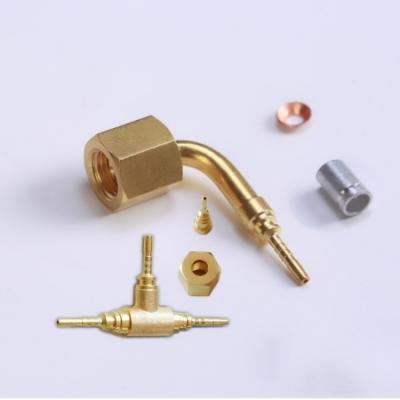 China Brass HVAC Pressure Hose ELBOW Connector For Refrigeration Condensing Unit 2.6MM*5.8MM for sale