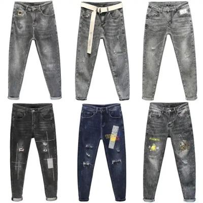 China 2023 men's spring men's loose wash casual men's breathable jeans worn to do old straight men's jeans wholesale for sale