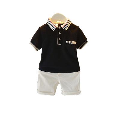 China 2023 Summer New Boys Casual Suit Toddler Children Clothes Male and Female Two-ft Sleeve Babies Summer Lapel Shorts Children's Clothes for sale