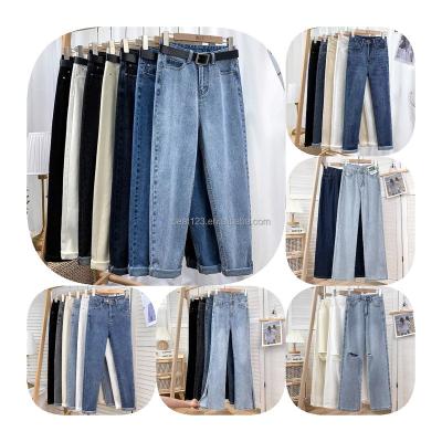 China High Waisted Color Fade Proof 2023Custom Skinny Women Clothing Fashion Pants Dark Wash Distressed Spandex Womens Trousers Jeans for sale