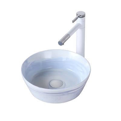 China Hot Sale Modern Ceramic Handmade Bathroom Ware Table Top Bowl Lavatory Glossy Hand Carved Bathroom Sanitary Ceramic Sink for sale