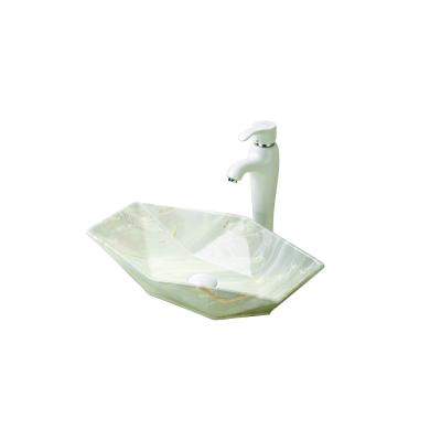 China Factory Direct Durable Unique Design Bathroom Sink Tabletop Stone Grain Ceramic Wash Basin for sale