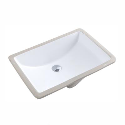 China Durable Manufacturers No Hole Ceramic Rectangular Shape Wash Basin Under Counter Hand Wash Basin America Undermount Bathroom Sink Chinese for sale