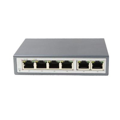 China FTTX 6 Gigabit Ethernet POE Port Switch for CCTV IP Camera with 4*POE Ports + 2*RJ45 Ports for sale