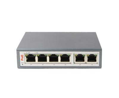 China FTTX 10/100/1000M Full 6 Port Gigabit POE Switch Ethernet Network PoE Switch Including 4*POE Ports+2*RJ45 Ports for sale