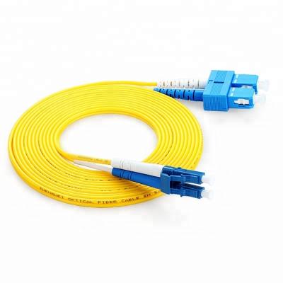 China FTTH LC Singlemode Duplex Fiber Optic Patch Cord SM Fiber Optic Patch Cord SC To 9/125 Jumper Cable for sale