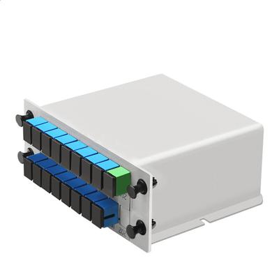 China FTTX 1x16 Cassette Type PLC Splitter Product Fiber Optic Splitter Passive 1x16 PLC Splitter Cassette Box for sale