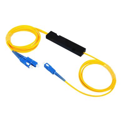 China FTTX 1x2 Fiber Optic FBT Splitter Fused Taper Biconical Coupler LC UPC 1x2 Tapered Coupler for sale