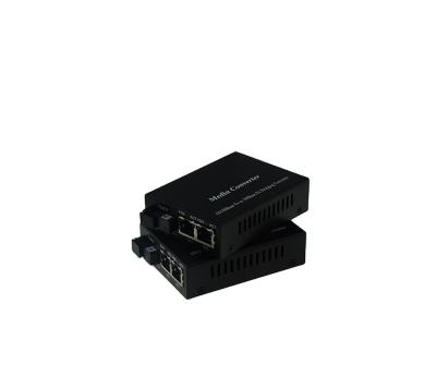 China Media Converter 10/100/1000M BIDI 20km Media Converter With 1 Fiber 2 RJ45 Ports SM SC Single Fiber Optic Media Converter for sale