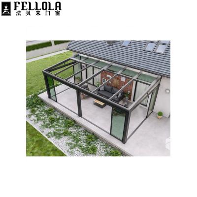 China Excellent Conference Frame Skylight Sunroom Aluminum Amorphous Windows Doors Horticultural Green House Glass Garden Glass Room for sale