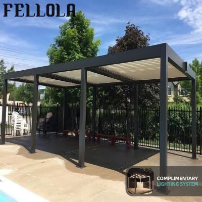 China Easily Assembled Auto Shutter With LED Aluminum Gazebo Arches Arbors Pergola for sale