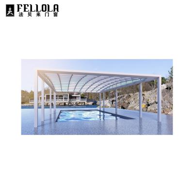 China Excellent Direct Roof Balcony Fantastic Curved Glass Sunroom Kits for sale