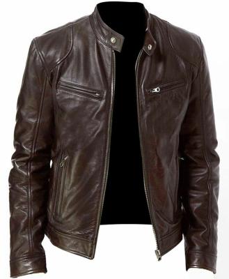 China Waterproof Design Winter Men Leather Jacket Fashion Casual Wear Jacket for sale