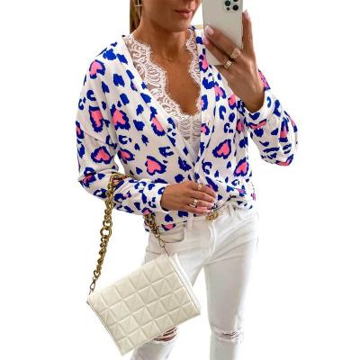 China Wholesale Women Anti Shrink Tops Long Straight Sleeve Casual Printing Shirt for sale