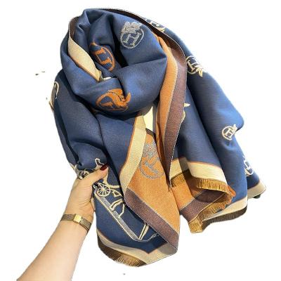 China Designer Polyester Soft Smooth Feeling Soft Satin Long Imitate Designer Silk Scarf Shawl Scarf Famous Brands for sale