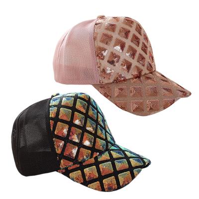 China COMMON Trendy Popular For Women In Summer Flip Sequin Rhinestone Baseball Sports Hats for sale