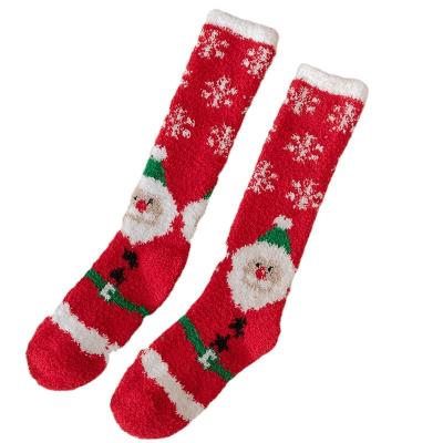 China Cute Christmas Socks Cartoon Thick Warm Coral Fleece Socks Women Cute Funny Designs QUICK DRY for sale