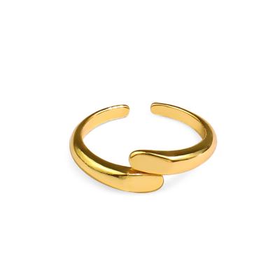 China Korea Fashion Punk Women Copper Rings High Quality Minimalist Cross Gold Plated Silver Jewelry for sale