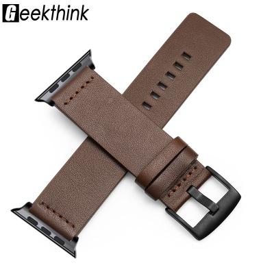 China Genuine Leather Buckle Spring Bar Quick Release Strap Sports Watch Band Low MOQ Black Friday Christmas Gift For Apple Watch Band for sale