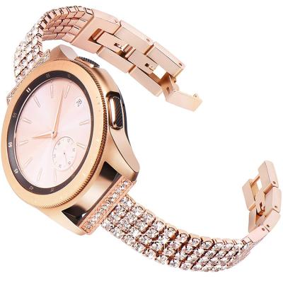 China Daily Life Bling Diamond Jewelry Watch Band For Samsung Galaxy Watch 3 Active Diamond Alloy Stainless Steel Watch Band for sale