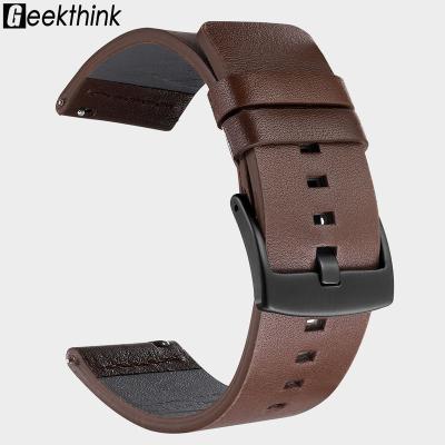 China 18mm Watch Band Unisex Leather 24mm Strap For Samsung Galaxy Watch Active2 42 46mm Speed ​​S3 20mm 22mm Watch Band for sale