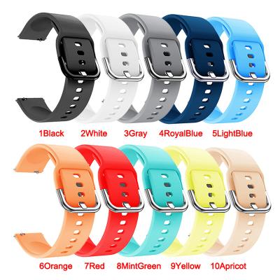 China 20mm Waterproof Soft Silicone Watch Strap Band 22mm For Samsung Galaxy Watch 42mm Active2 40mm For Gear S2 Classic Sport Rubber Watch Band for sale