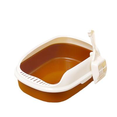 China Wholesale Sustainable High Quality High Split Edge Polyester Cat Litter Box Heavy Duty Cat Toilet Cleaning Products for sale