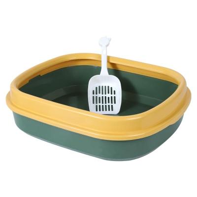 China Household Viable Splash Proof Wind With Medium Cat Shovel Pet Toilet Cat Litter Cleaning Box Partially Enclosed for sale