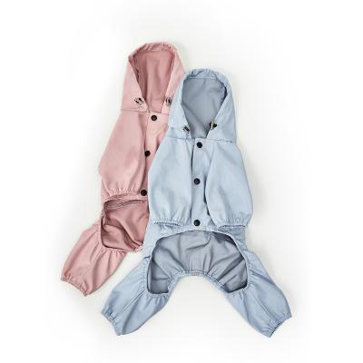 China New Pet Clothes Pull Clothing Viable Raincoat Reflective Open Dog Four Leg Raincoat for sale