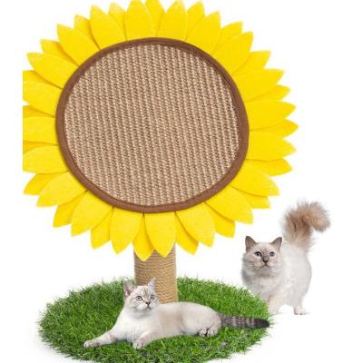 China Viable Large, Medium and Small Cat Toys Pet Cat Sunflower Supplies Hot Selling Grinding Claw Scratching Board for sale