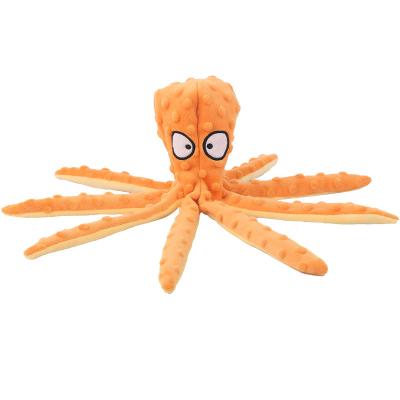 China New Pet Stuffed Toy Octopus Skin Shell Viable Educational Dog Bite Heavy Duty Sounding Toy Octopus for sale