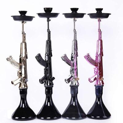 China Arabian High Quality Minimalist AK47 Resin Plating Hookah Pot Large Shisha Set Smoking Pipes for sale