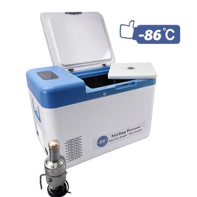 Cina Congelatore portatile 12V DC per laboratorio ospedaliero -86C Ultra Low Temp Transfer Freezer sotto il tavolo in vendita