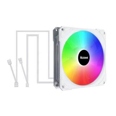 China White Computer Case 120mm 5V 3PIN+4PIN Argb Fan Cooler PWM Controllable Computer Case Cooling Fans For PC for sale