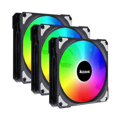 China Good quality black computer cooler case computer case factory 3 120mm 12v 3pin+4pin RGB fans in 1 kit for PC for sale