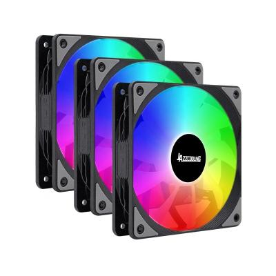 China New design 120mm 12v computer case black 3pin+4pin 3 in 1 kit RGB colorful fan for PC computer case for sale