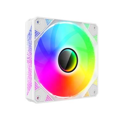 China Computer Case Factory Design New Colorful White 12v 3pin+4pin 120mm RGB Fan For PC Computer Case for sale