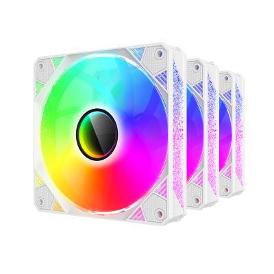 China White 12v 3pin+4pin 120mm computer case factory design new 3 in 1 kit rgb colorful fan for pc computer case for sale