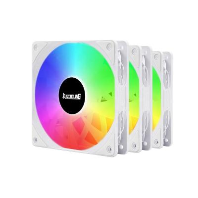 China Computer Case New Design 120mm 3 in1 Kit 12v 3pin+4pin RGB White Colorful Fan For PC Computer Case for sale