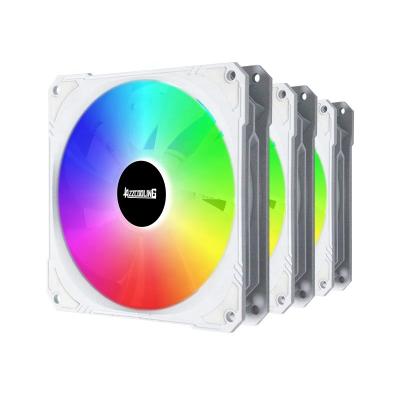 China Hot Selling Computer Case 3 In 1 Cooling Fan Kit 120mm 5V 3PIN+4PIN Argb Cooling White Fans PWM Controllable Computer Case For PC for sale