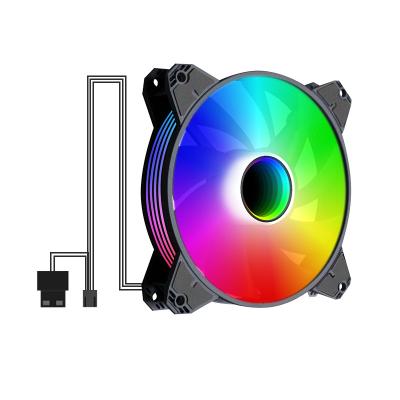 China Factory hot sale high speed 120mm computer case 12v 3pin+4pin black colorful cooling gaming pc fan for sale