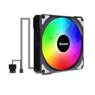 China Hot Sale Factory Good Quality Black 120mm 12v 3pin+4pin RGB Computer Case Cooler Computer Case Fans For PC for sale